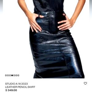 H&M STUDIO A/W 2023 LEATHER PENCIL SKIRT SZ. 8